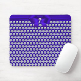 Mousepad Ouros Chic/Mosaico Fractal no Azul Real