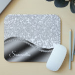 Mousepad Ouros de Monograma Pretos - Bling de Brilho<br><div class="desc">Esta design é uma foto e não é feita com nenhuma falha ou sequências. Pode ser personalizado na área fornecida pela alteração da foto e/ou do texto. Ou pode ser personalizado clicando em Personalizar este Modelo e, em seguida, escolhendo o clique para personalizar mais a opção e excluir ou alterar...</div>