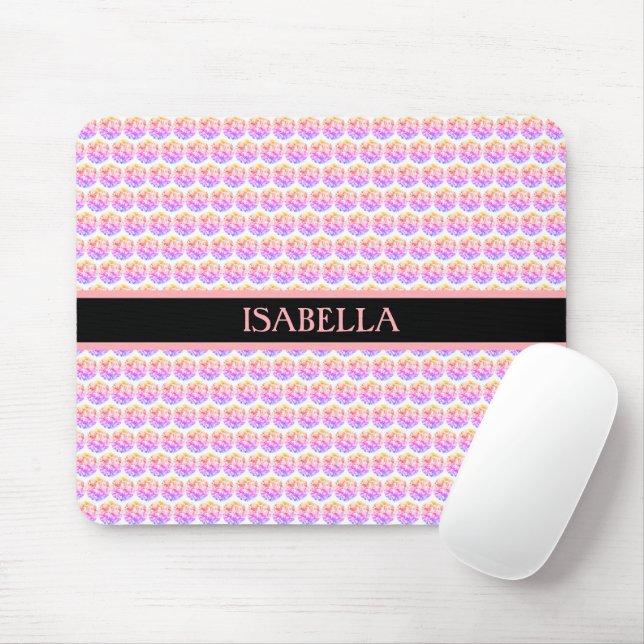 Mousepad Ouros Rosa/Mosaico Fractal (Com mouse)