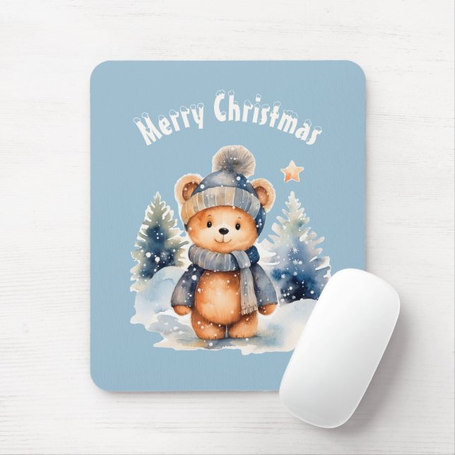 Mousepad Ours en peluche dans la forêt, personnalisé (Com mouse)