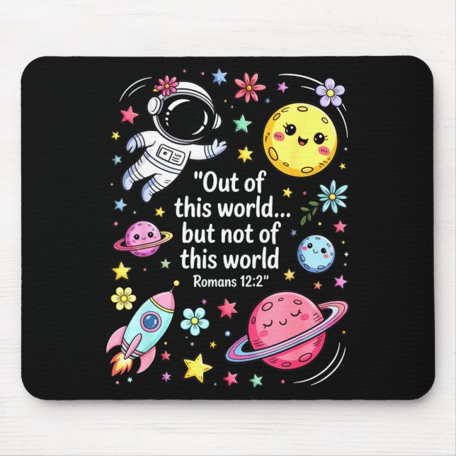 Mousepad Out Of This World Spaceship Planet Galaxy Christia (Frente)