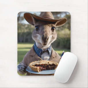 Mousepad "Outback Delight: Um Canguru come carne Aussie