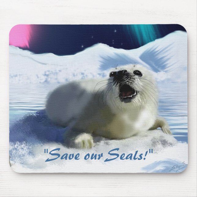 Mousepad "OUTCRY" Suporte para mouse Harp Seal Anti-Seal Hu (Frente)