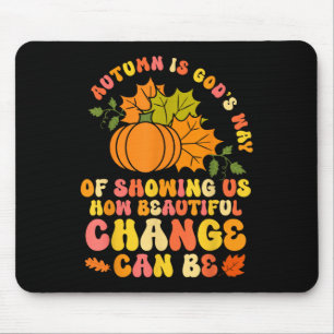 Mousepad Outono É O Caminho De Deus Folhas De Abóbora De Bo