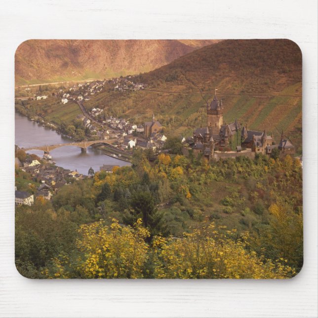 Mousepad outono em Cochem, Renânia Pfalz, Alemanha (Frente)