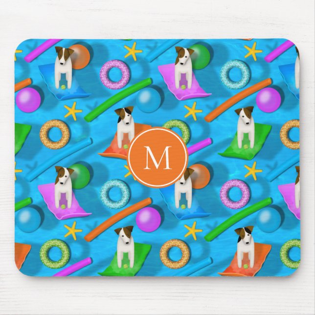 Mousepad outra festa de piscina do Parson Jack Russell Terr (Frente)