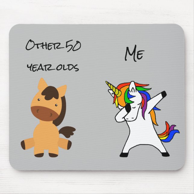 Mousepad Outros 50 Anos Unicórnio Cavalo de Aniversário (Frente)