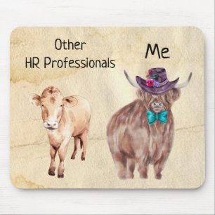 Mousepad Outros profissionais de RH Highland Cow Funcionári