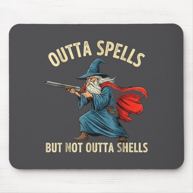 Mousepad Outta Spells But Not Shells Wizard Meme  (Frente)