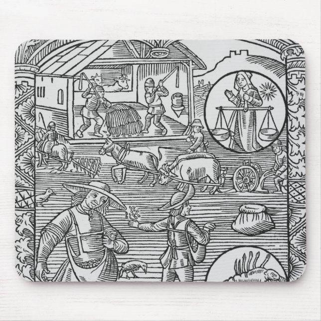 Mousepad Outubro, sementeira, ploughing e threshing, (Frente)