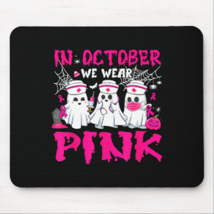Mousepad Outubro Usamos Enfermeira Fantasma Rosa de Hallowe