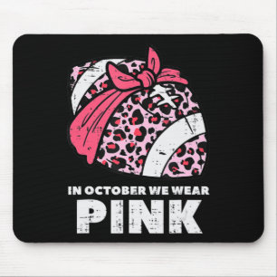 Mousepad Outubro Vestimos Cancer de futebol rosa
