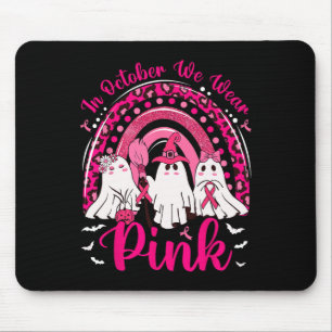 Mousepad Outubro Vestimos Enfermeira Rosa Ghost Cancer Mama
