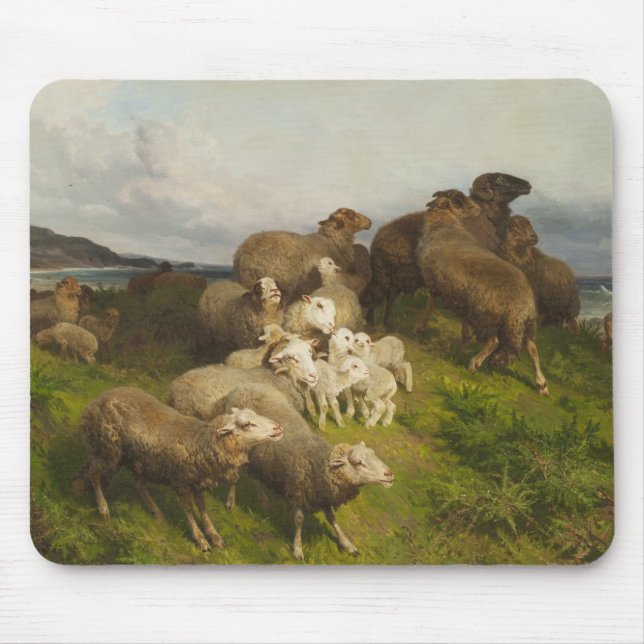 Mousepad Ovelha em campo (por August Friedrich Schenck) (Frente)