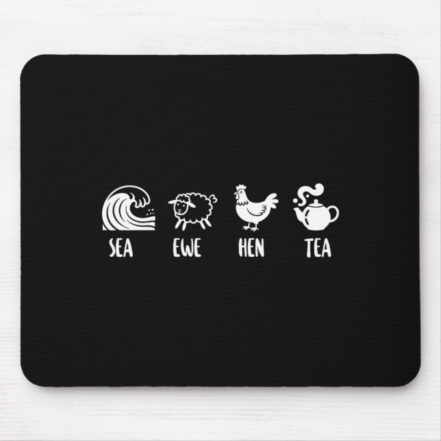 Mousepad Ovelha Ewe Hen Chá Piada Engraçada Dizer Citação H (Frente)