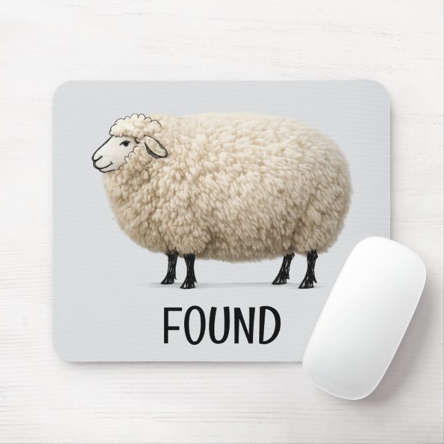 Mousepad Ovelha Lanosa com Texto Encontrado (Com mouse)