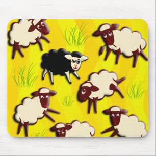 Mousepad Ovelha Negra ondas amarelas