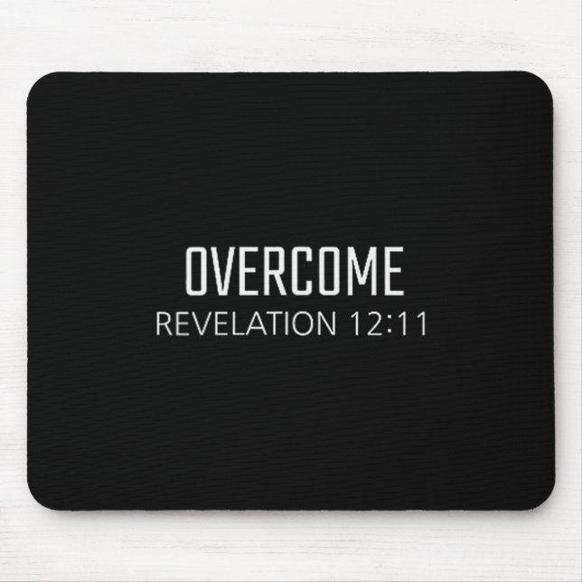 Mousepad Overcome - Revelation 12_11 Bible Religious Verse  (Frente)