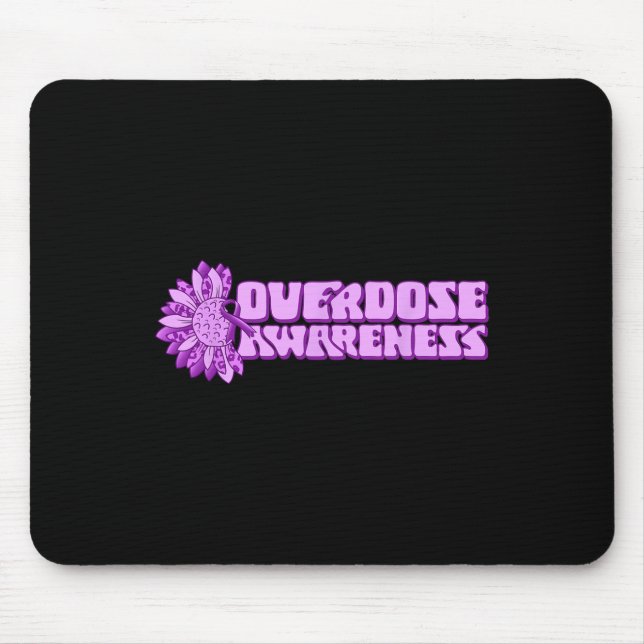 Mousepad Overdose Awareness Purple Ribbon Drug Addiction 32 (Frente)