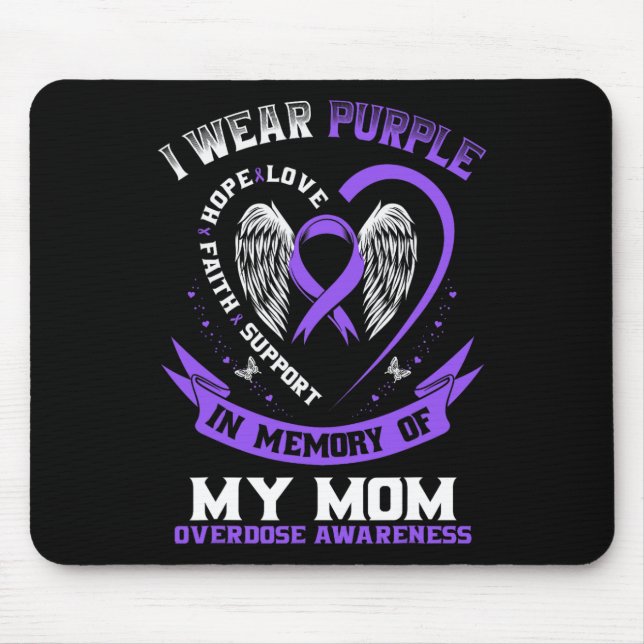 Mousepad Overdose Awareness Shirt In Memory Of Mom Purple R (Frente)