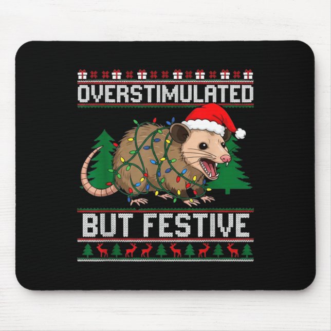Mousepad Overstimulated But Festive Ssum Christmas Pajamas  (Frente)