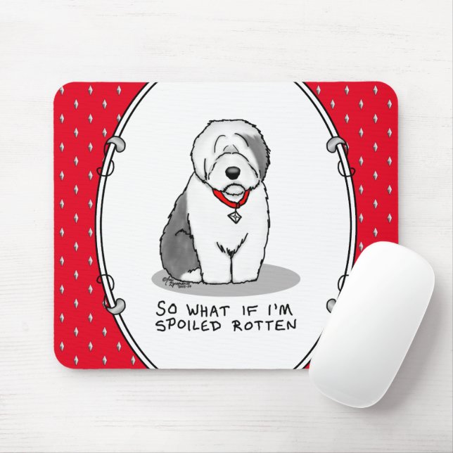 Mousepad Ovino Inglês (Cinza 1) Raiva Encharcado (Com mouse)