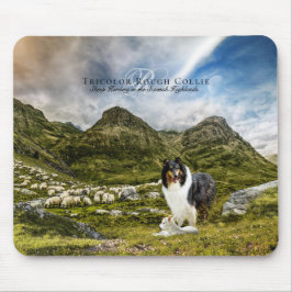 Mousepad Ovinos Herdando Tricolor Rough Collie - Personaliz