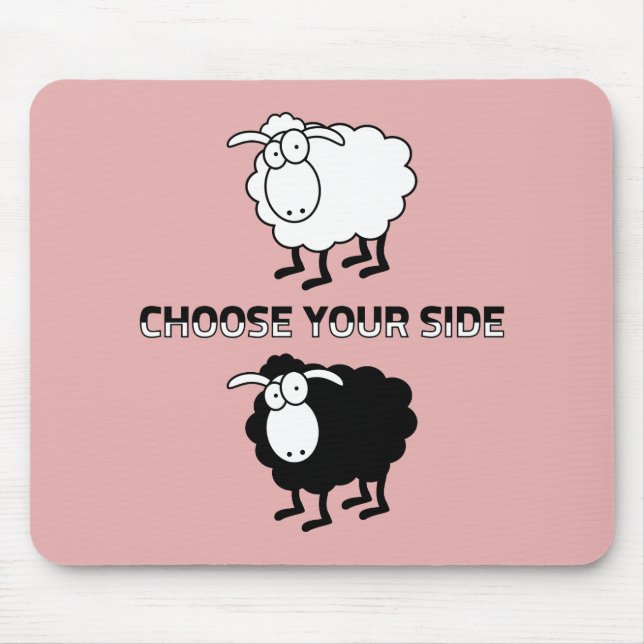 Mousepad Ovinos, negros e brancos (Frente)