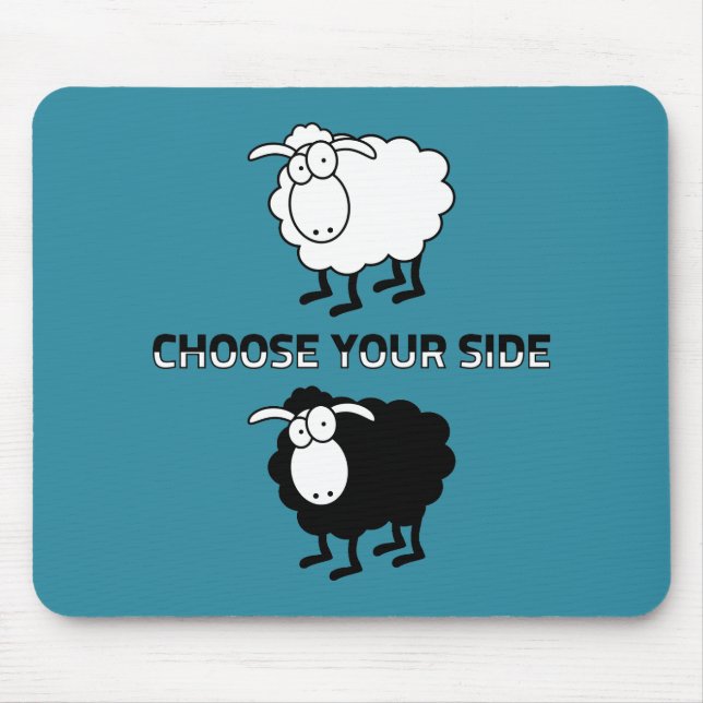 Mousepad Ovinos, negros e brancos (Frente)