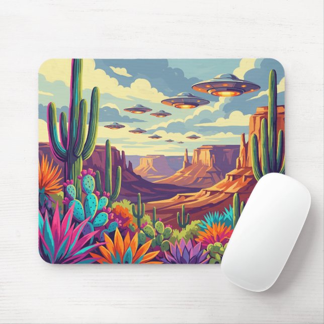 Mousepad OVNI Surreal no Deserto (Com mouse)