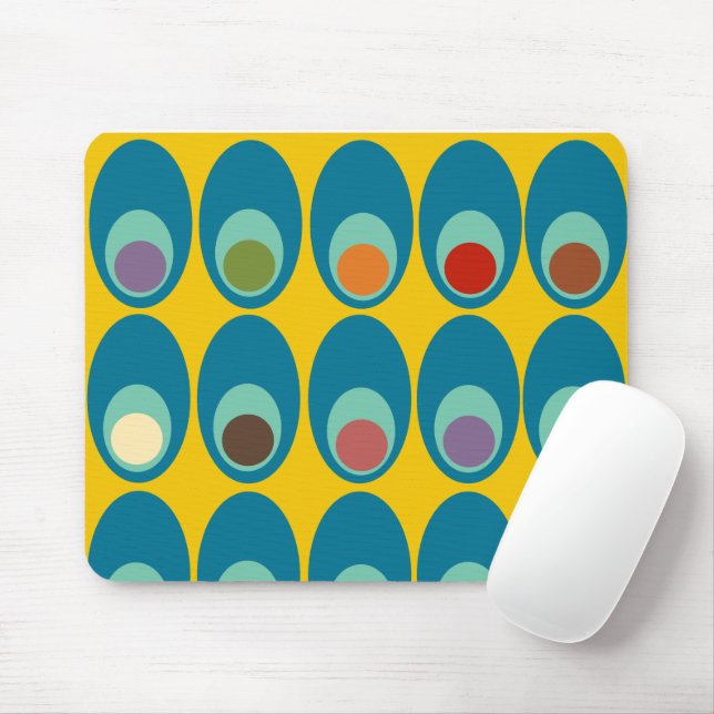 Mousepad Ovos Azuis Modernos Do Século médio  (Com mouse)