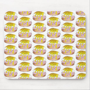 Mousepad Ovos Benedict Café da Manhã Comida Foodie Ham Rosa
