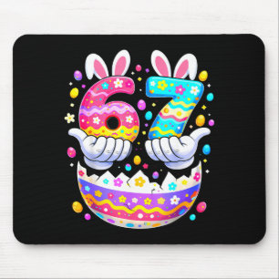 Mousepad Ovos de Páscoa Engraçados Seis Sete 67 Coelho 67 M