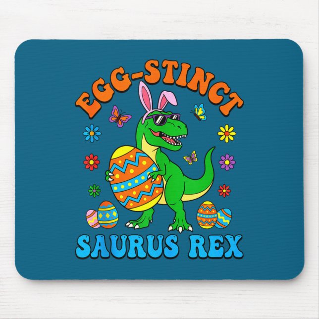 Mousepad Ovos de saurus rex distintos coelho t rex dia de p (Frente)