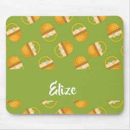 Mousepad Ovos em cesto castanho em verde