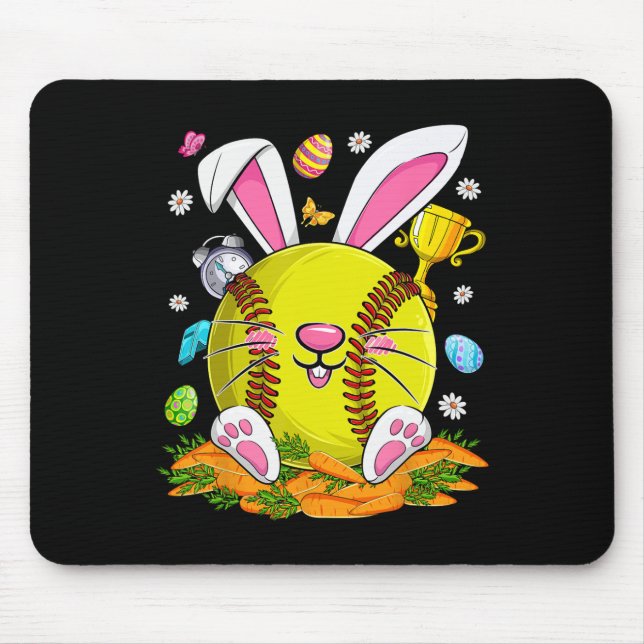 Mousepad Ovos Engraçados Macios E Com Rosto De Coelho Dia F (Frente)