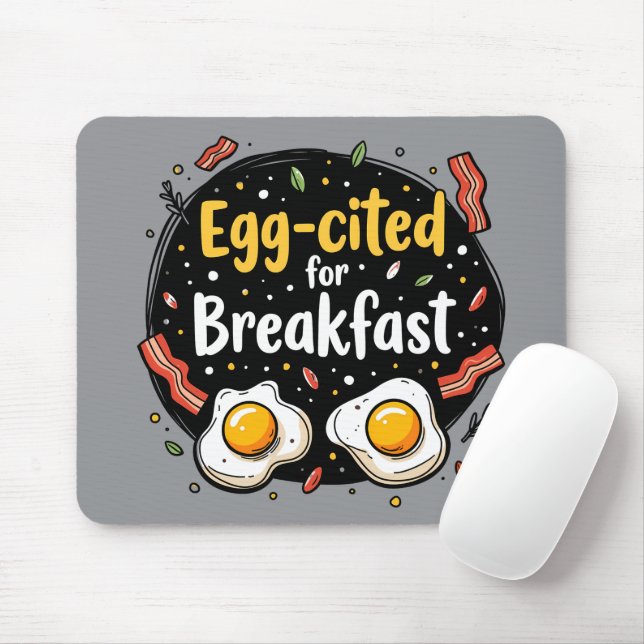 Mousepad Ovota citada para Design do Breakfast Funny Foodie (Com mouse)