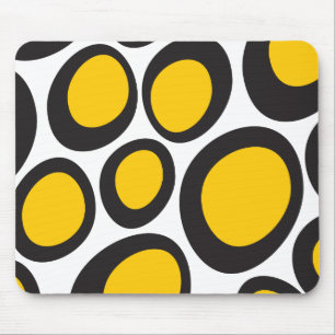 Mousepad Ovvio Preto e Mouse Amarelo