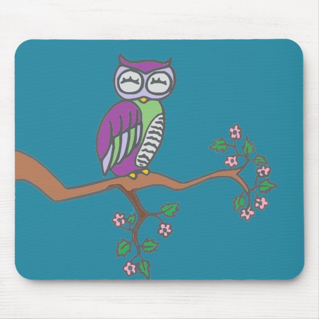 Mousepad Owl Art Night Blue (Frente)