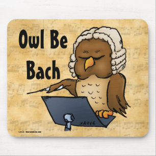 Mousepad Owl Be Bach Funny Owl Cartoon