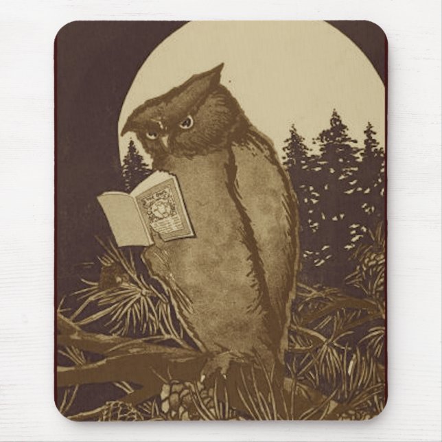 Mousepad Owl Reading por Moonlight (Frente)