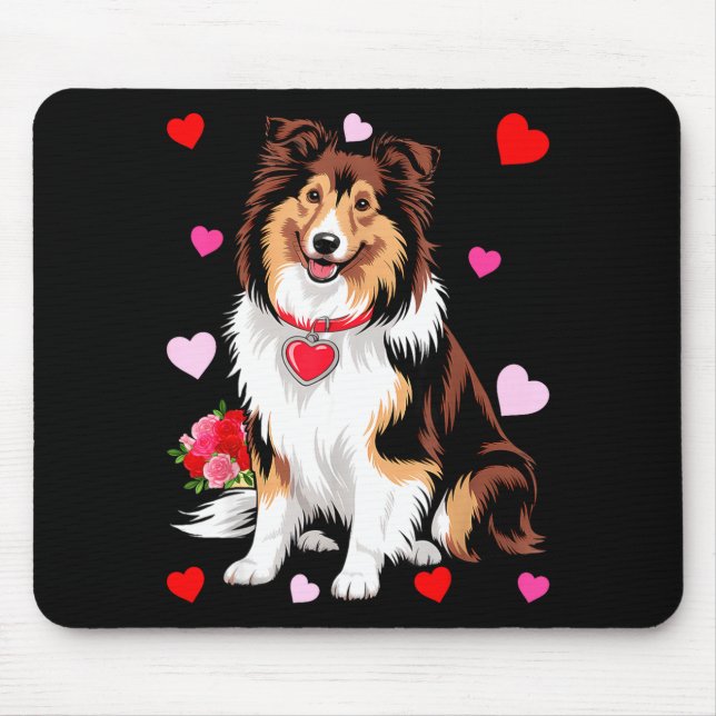 Mousepad Owner Mom Dad Sheltie Dog Lover Valentines Day  (Frente)