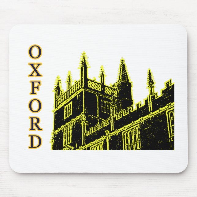 Mousepad Oxford Inglaterra 1986 amarelos de construção das  (Frente)
