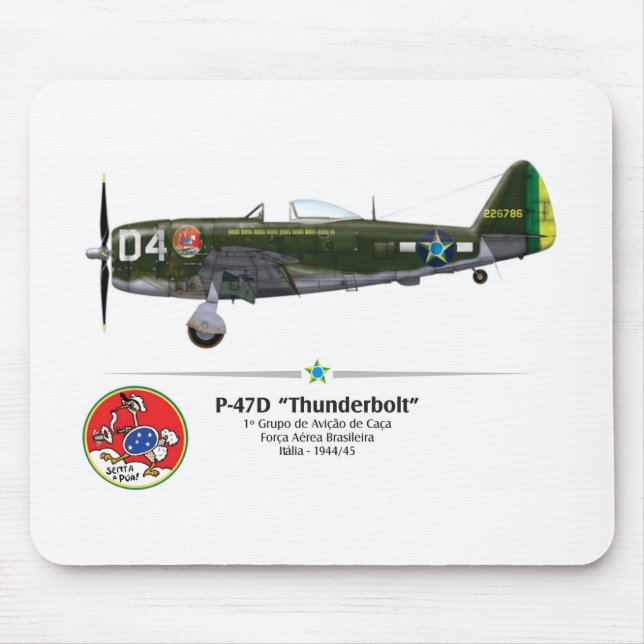 Mousepad P-47D Thunderbolt - Senta a Pua - FAB (Frente)