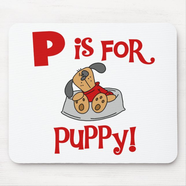Mousepad P é para Camisetas de papoila e presentes (Frente)