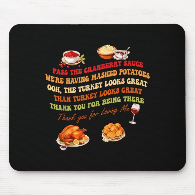 Mousepad P The Cranberry Sauce Mashed Tatoes Funny Thanksgi (Frente)