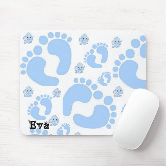 Mousepad Pá de Rato Azul de Pé-Bebê (Com mouse)