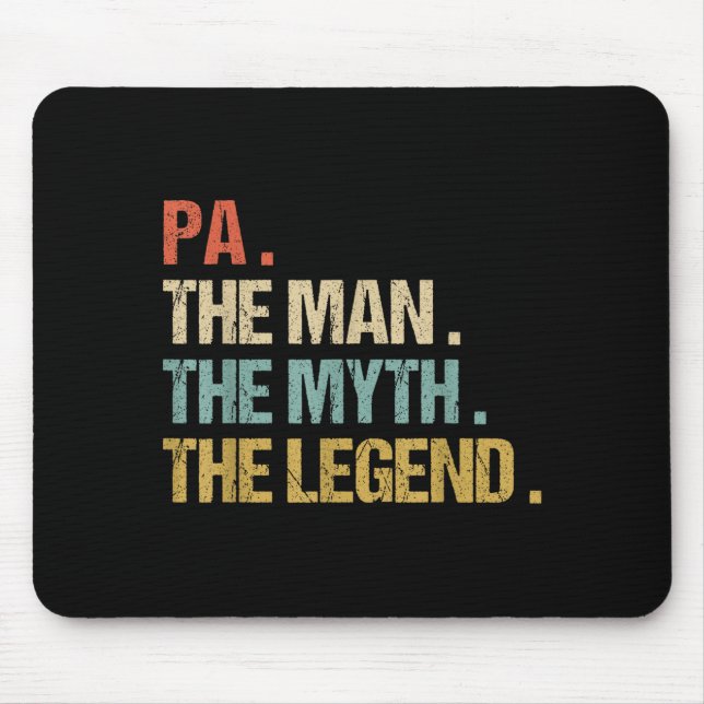 Mousepad Pa The Man Myth Legend Shirt Funny Father Dad Chri (Frente)