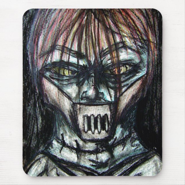 Mousepad Paciente Amordaçado em Camisa de Força Arte a Carv (Frente)