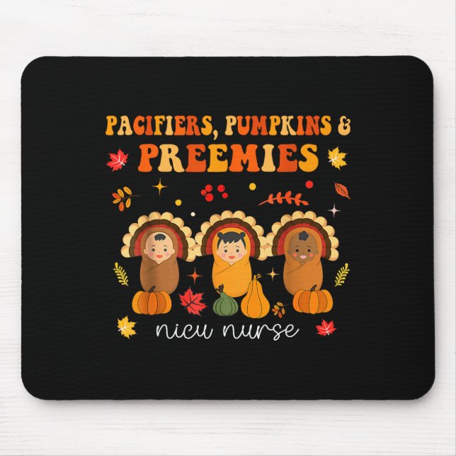 Mousepad Pacifiers Pumpkins Preemies Nicu Nurse Gift  (Frente)